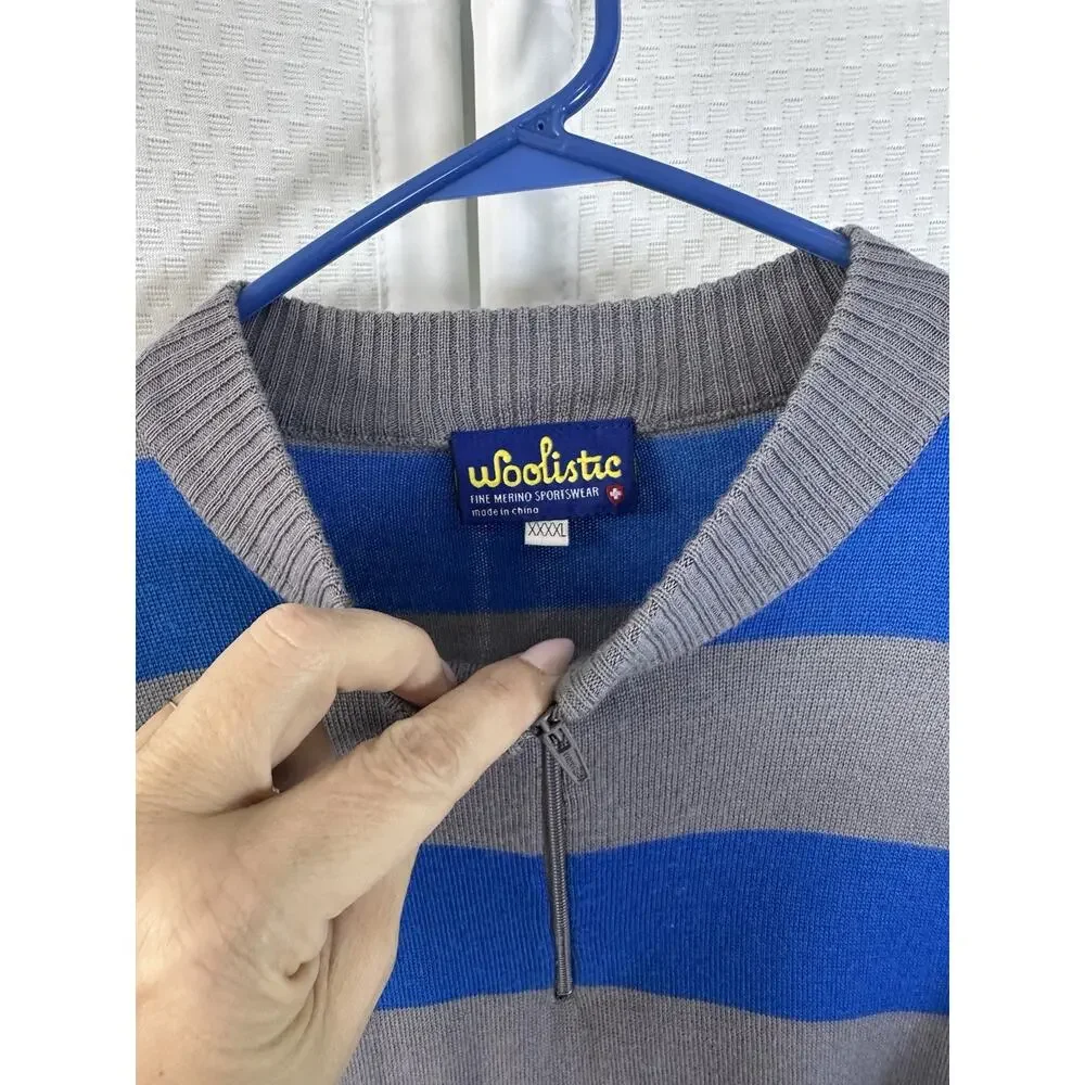 WOOLISTIC Men’s XL Merino Wool Vtg Style Sweater Cycling ARCORE 46” Chest